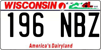 WI license plate 196NBZ