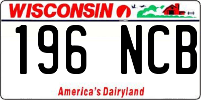 WI license plate 196NCB