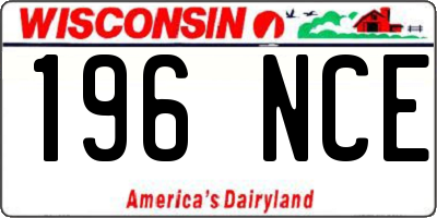 WI license plate 196NCE