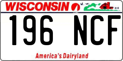 WI license plate 196NCF