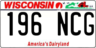 WI license plate 196NCG
