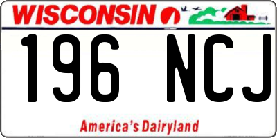 WI license plate 196NCJ