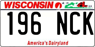 WI license plate 196NCK