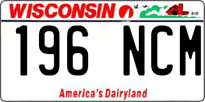 WI license plate 196NCM
