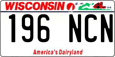 WI license plate 196NCN