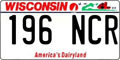 WI license plate 196NCR
