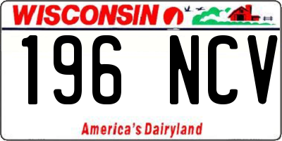 WI license plate 196NCV