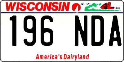 WI license plate 196NDA