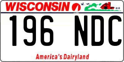 WI license plate 196NDC