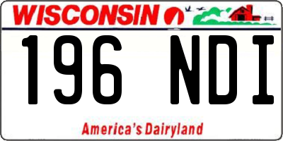 WI license plate 196NDI