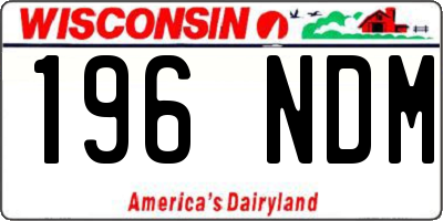 WI license plate 196NDM