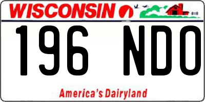 WI license plate 196NDO