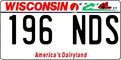 WI license plate 196NDS