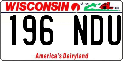 WI license plate 196NDU