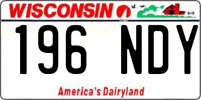 WI license plate 196NDY