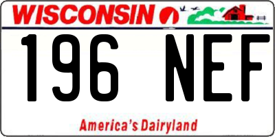 WI license plate 196NEF