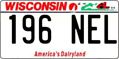 WI license plate 196NEL