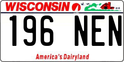 WI license plate 196NEN