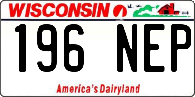 WI license plate 196NEP