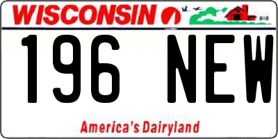 WI license plate 196NEW