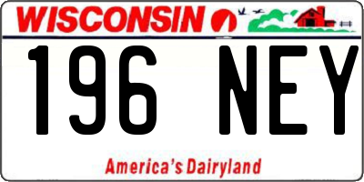 WI license plate 196NEY