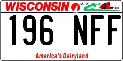 WI license plate 196NFF