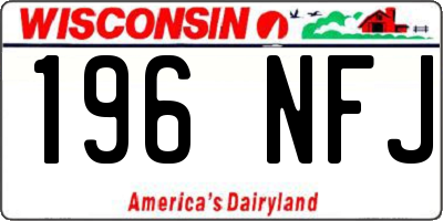 WI license plate 196NFJ