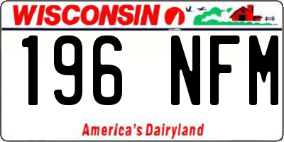 WI license plate 196NFM