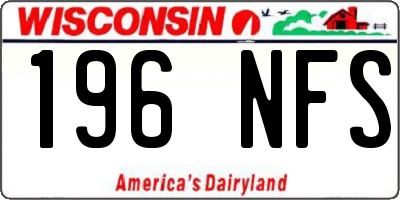 WI license plate 196NFS