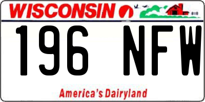 WI license plate 196NFW