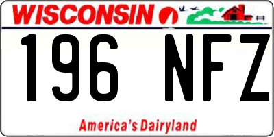 WI license plate 196NFZ