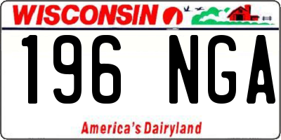 WI license plate 196NGA