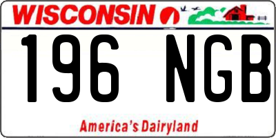 WI license plate 196NGB