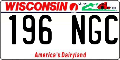 WI license plate 196NGC