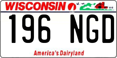 WI license plate 196NGD