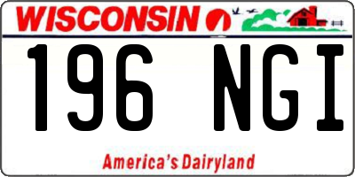 WI license plate 196NGI