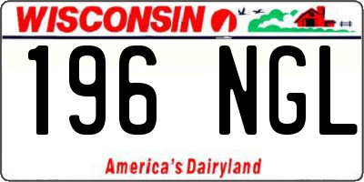WI license plate 196NGL
