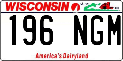 WI license plate 196NGM