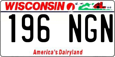 WI license plate 196NGN