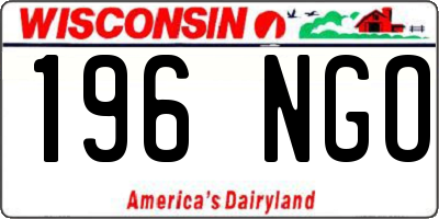 WI license plate 196NGO