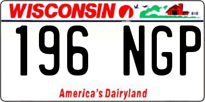 WI license plate 196NGP