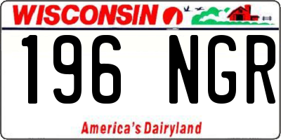 WI license plate 196NGR