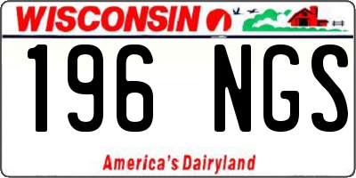 WI license plate 196NGS