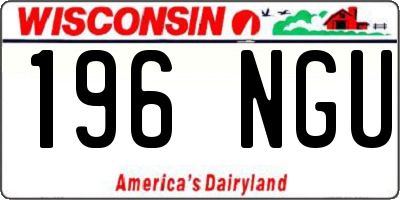 WI license plate 196NGU