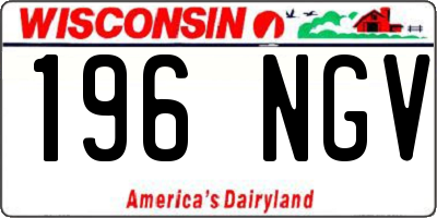 WI license plate 196NGV