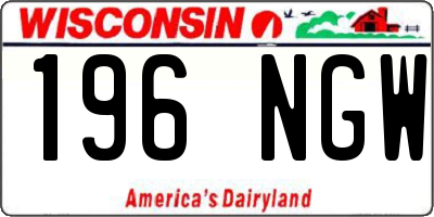 WI license plate 196NGW