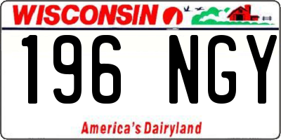 WI license plate 196NGY