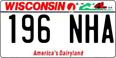WI license plate 196NHA