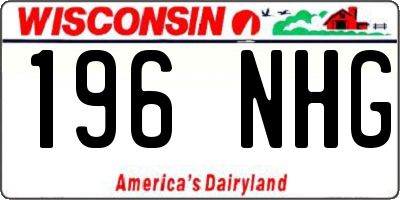 WI license plate 196NHG