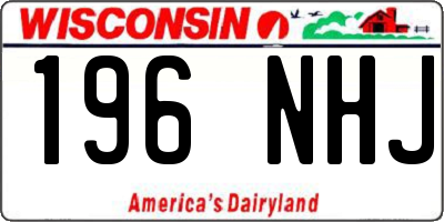 WI license plate 196NHJ